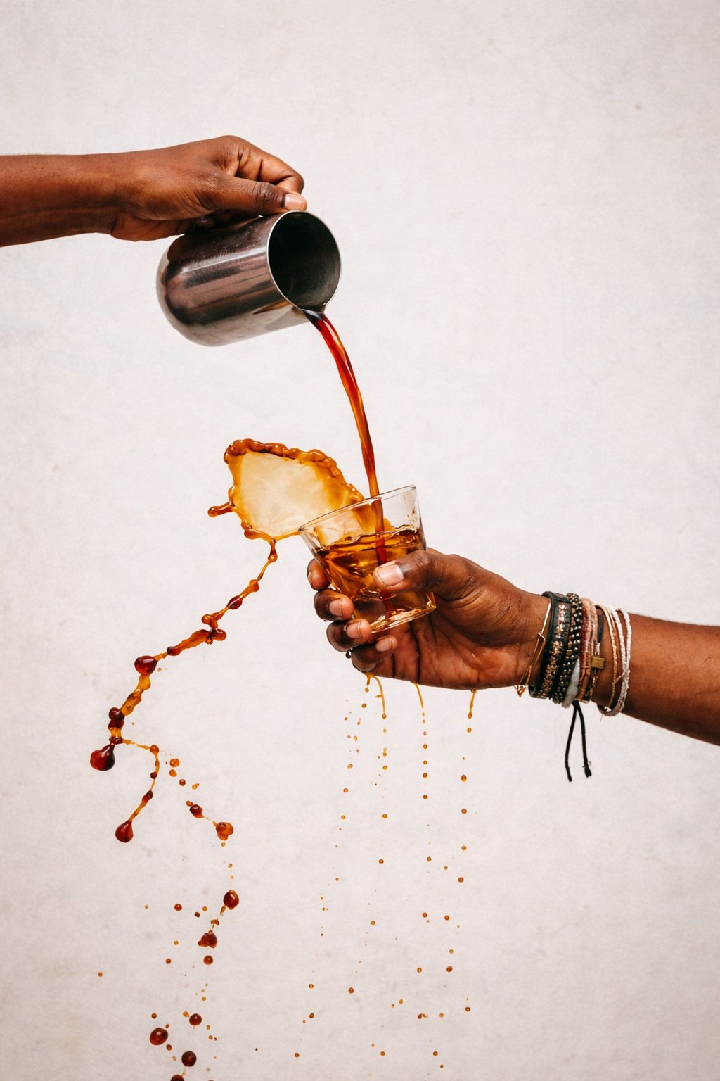 Buyer reviewing coffee notes and samples